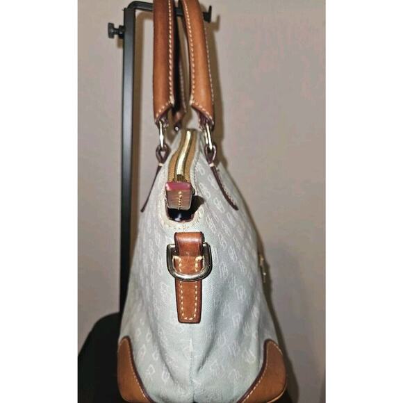 Dooney Bourke Charlie Satchel Canvas Crossbody Handbag Signature Logo Purse - Picture 7 of 16